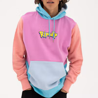Shop RIPNDIP Catch Em All Pikachu Hoodie Colorblock Unisex Cartoon Graphic Pullover RNDLMS2019122511