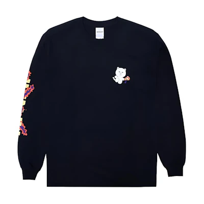 RIPNDIP Day Tripper Black Cat Graphic Long Sleeve Sweatshirt Unisex RND-SS21-028