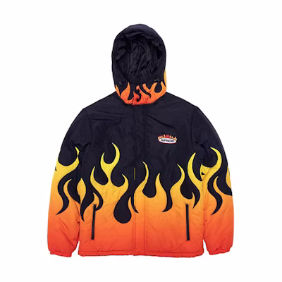 RIPNDIP Detachable Hood Flame Loose Thick Jacket Unisex Black RND-SS21-020