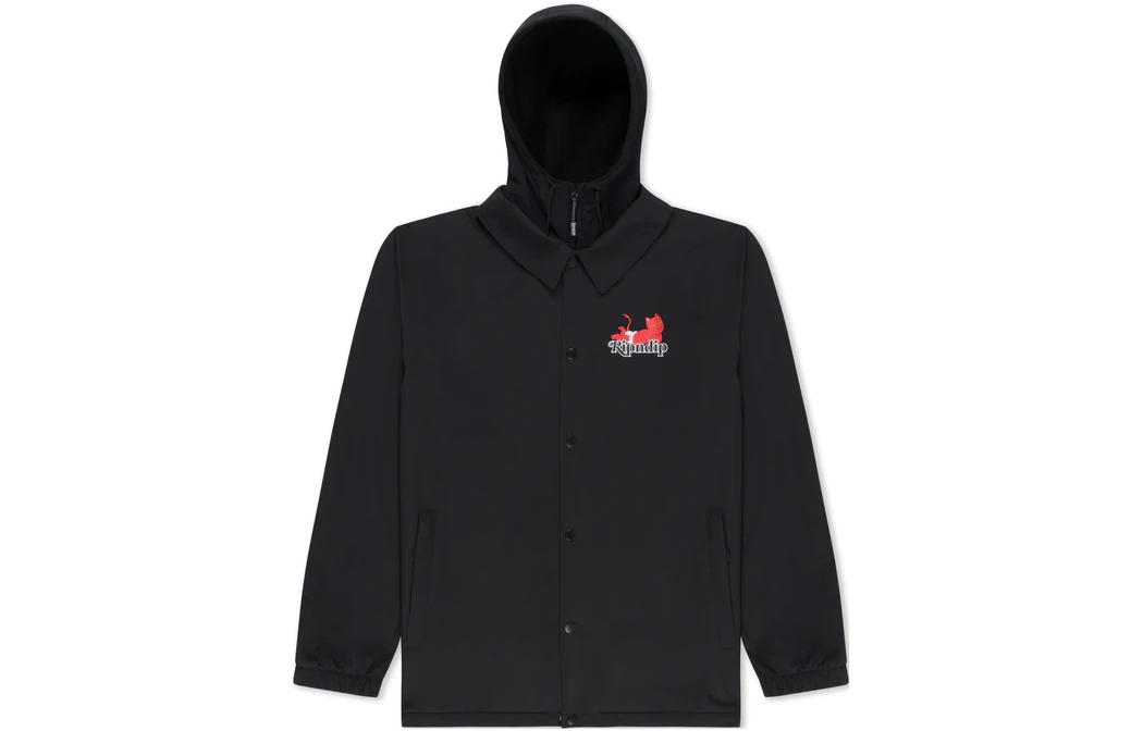 RIPNDIP Devil Babies Black Hooded Snowboard Jacket Patterned Print Coat RNDDSNOWJ7