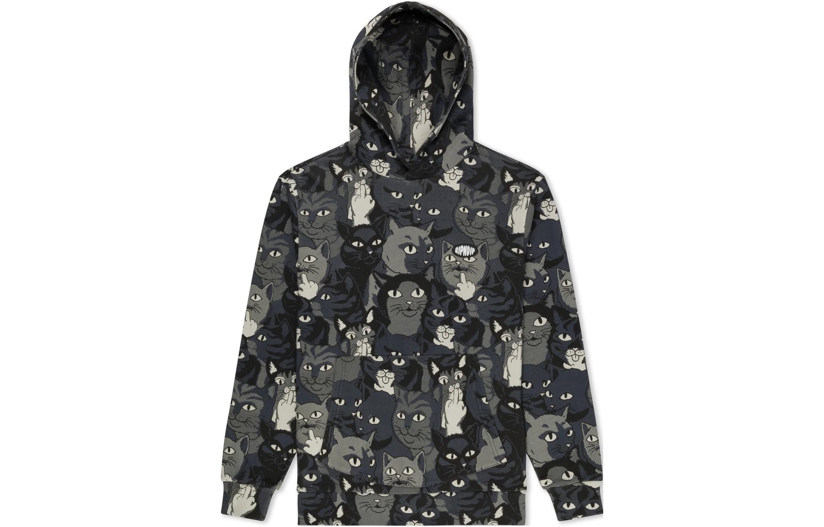 RIPNDIP Family Tree Hoodie Black All-Over Animal Print Pullover RNDHOL23123