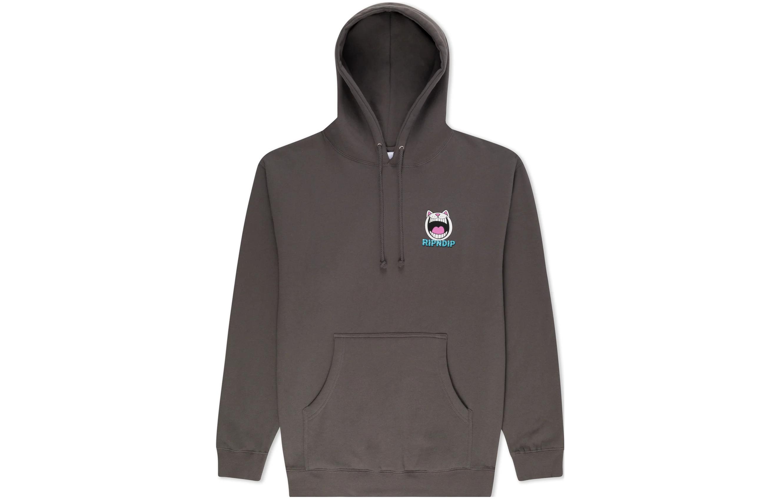 RIPNDIP Feline Fine Hoodie Charcoal Grey Animal Print Pullover RNDHOL23152