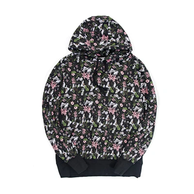RIPNDIP Floral Print Pullover Hoodie Unisex Black RIP-FW18-023-01