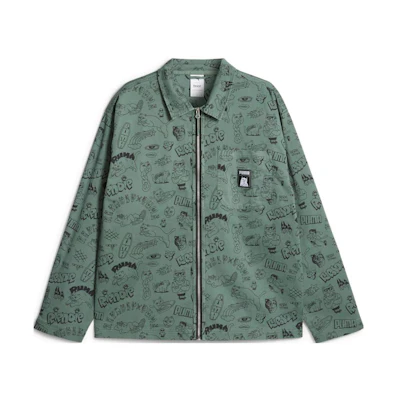 RIPNDIP Full Print Zip-Up Long Sleeve Jacket Green 62219644