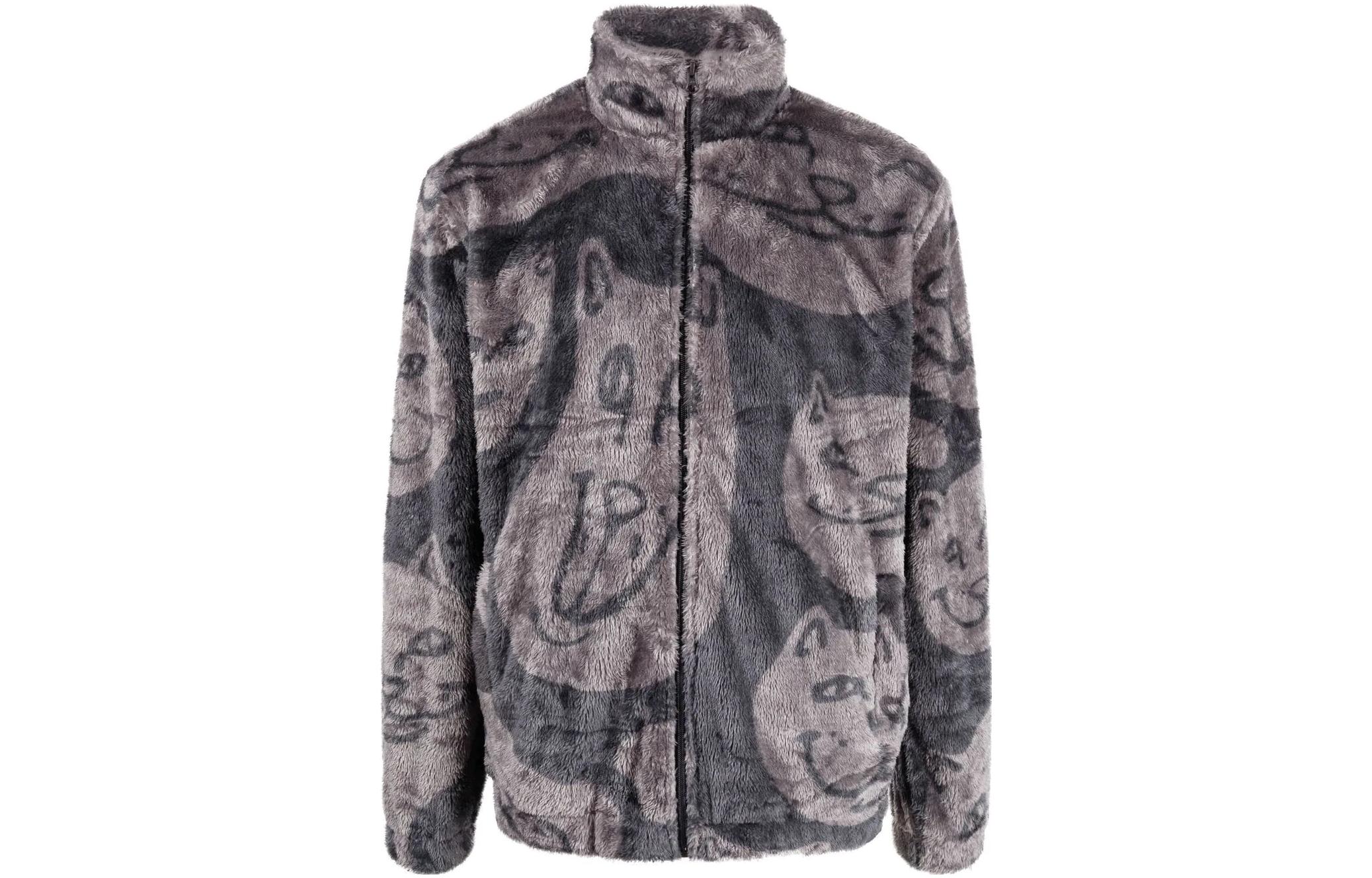 RIPNDIP FW22 Animal Knit Zip-Up Jacket Brown - Long Sleeve Outerwear RND9506