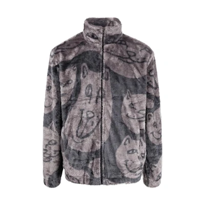 RIPNDIP FW22 Animal Knit Zip-Up Jacket Brown - Long Sleeve Outerwear RND9506