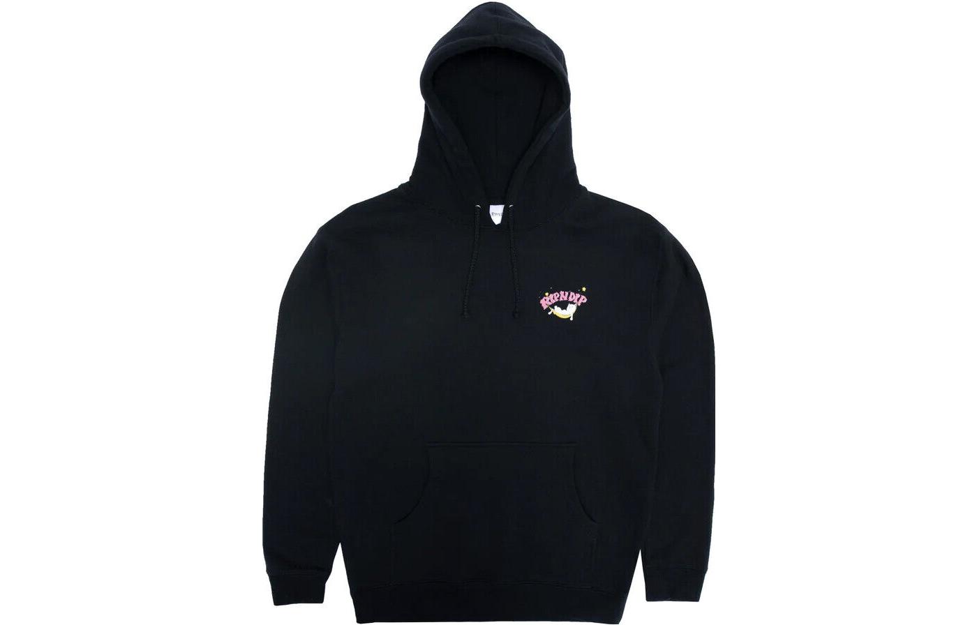 RIPNDIP FW22 Black Hoodie with Back Letter Graphic Print Fashion RND9542