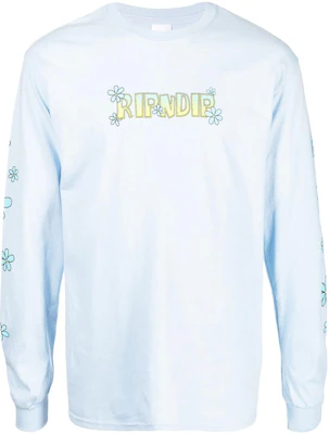 RIPNDIP FW22 フローラルレタープリント クルーネック スウェットシャツ ブルー RND7053 Buy RIPNDIP FW22 フローラルレタープリント クルーネック スウェットシャツ ブルー RND7053