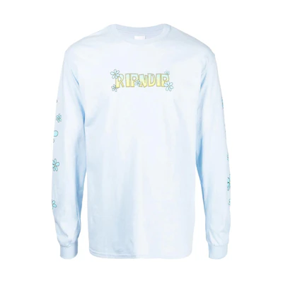 RIPNDIP FW22 Floral Letter Print Crewneck Sweatshirt Blue - RND7053