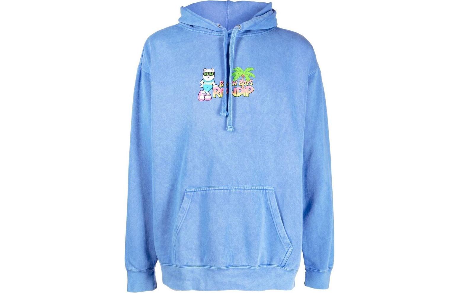 RIPNDIP FW22 Logo Print Pullover Hoodie Blue RND9335