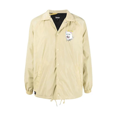 RIPNDIP FW22 Solid Color Back Print Drawstring Jacket Mens Yellow RND9006KHAKI