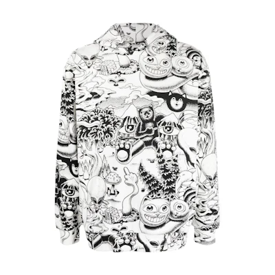 RIPNDIP FW22 Twisted Fantasy Hand-Drawn Hoodie Black/White Mens RND9539