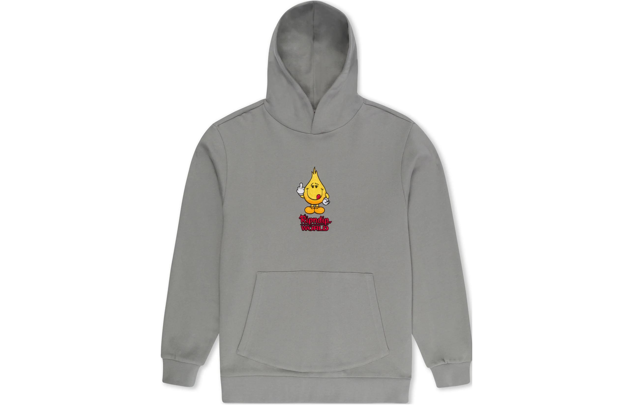 RIPNDIP Graphic Hoodie Unisex Grey - Casual Oversized Long Sleeve Pullover RNDWORLD11