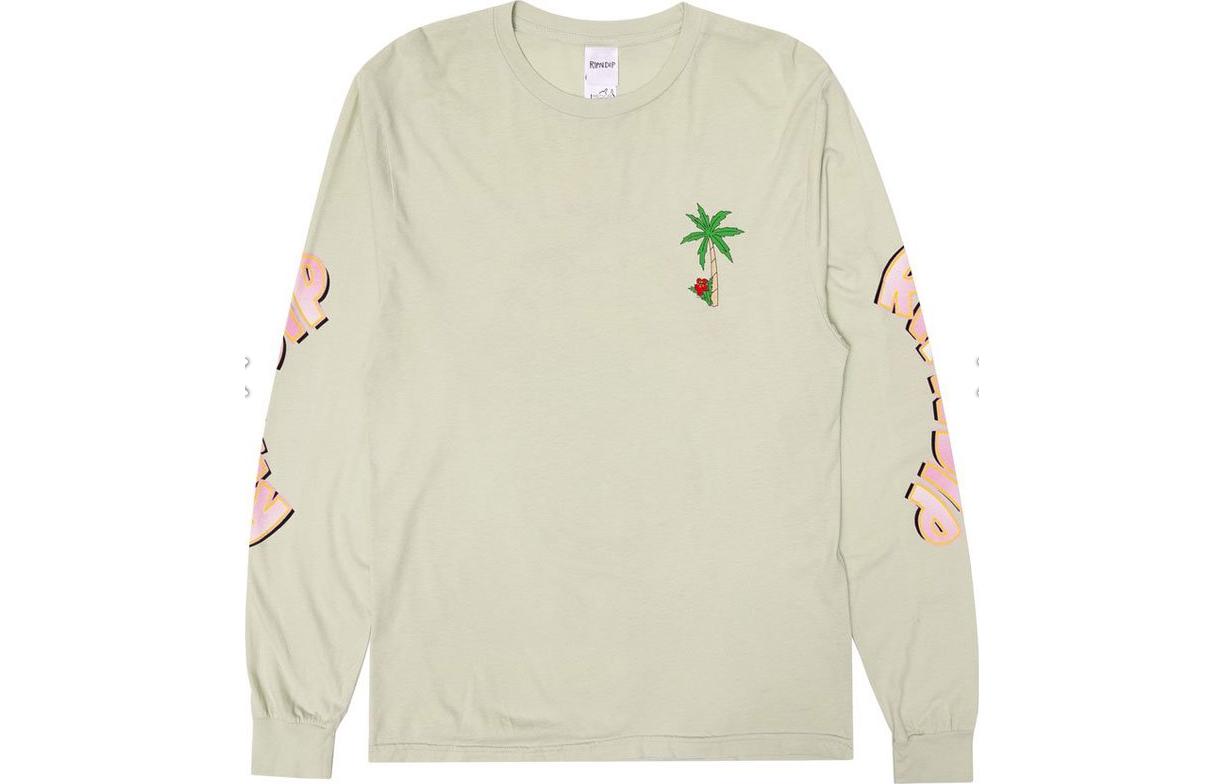 RIPNDIP Graphic Print Crewneck Long Sleeve Sweatshirt Khaki - RND4150