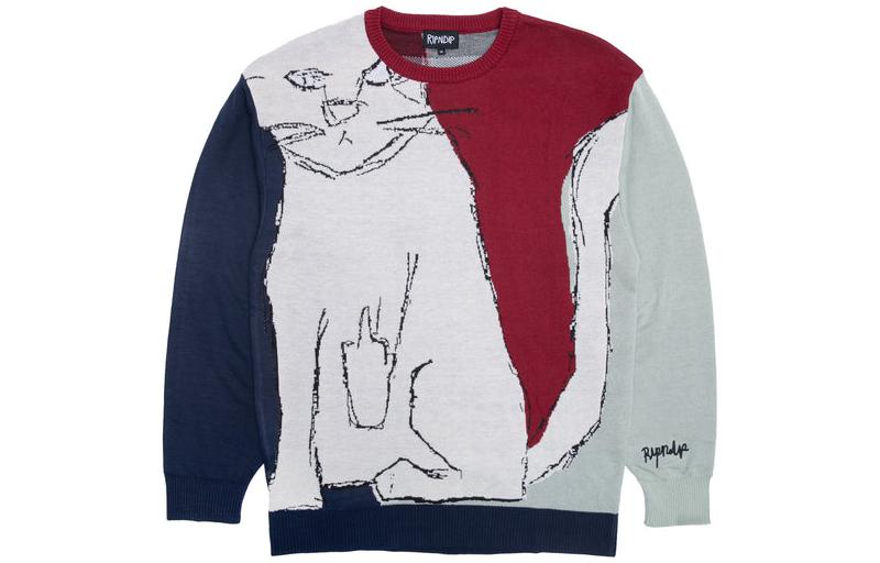 RIPNDIP Graphic Print Crewneck Long Sleeve Sweatshirt Multi-color RND9513
