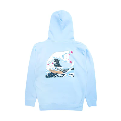 RIPNDIP Great Wave Middle Finger Cat Hoodie Baby Blue Unisex RNDLMS2018110323