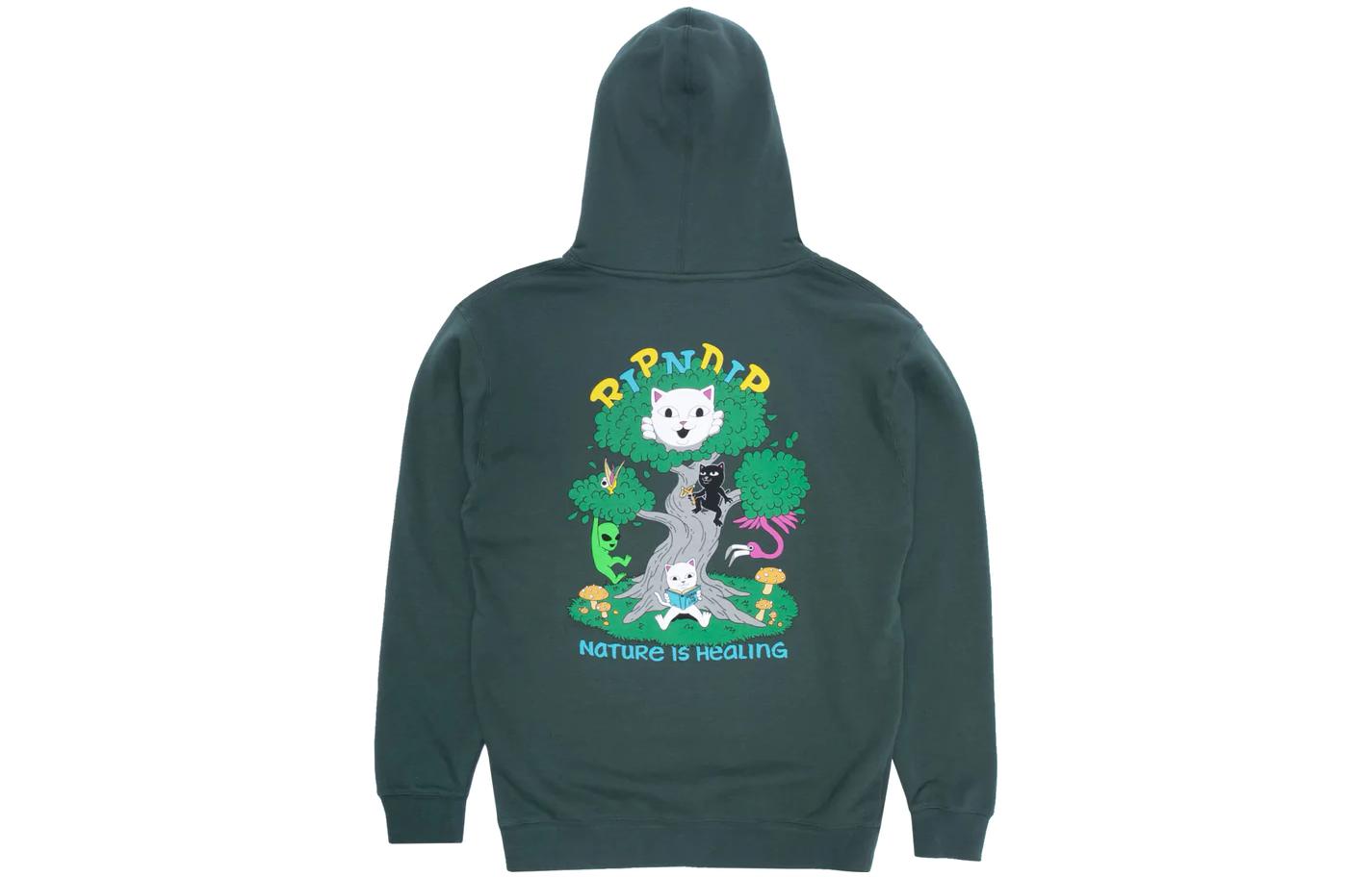 RIPNDIP Green Cartoon Graphic Back Print Hoodie RND9540