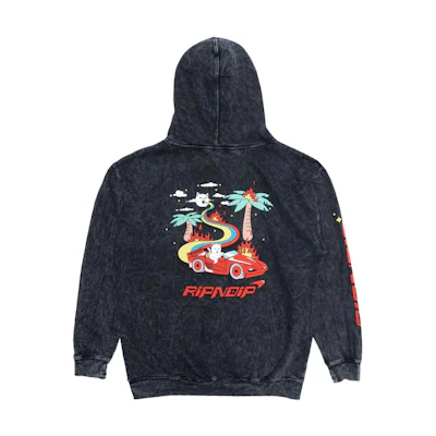RIPNDIP Hell Racer Hoodie SS22 Graphic Pullover for Men - Gray RND9041