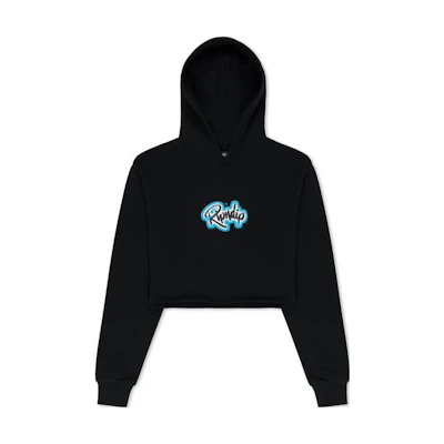 RIPNDIP In Loving Memory Cropped Hoodie Black - Logo & Animal Print Design Wear RNDWOM30
