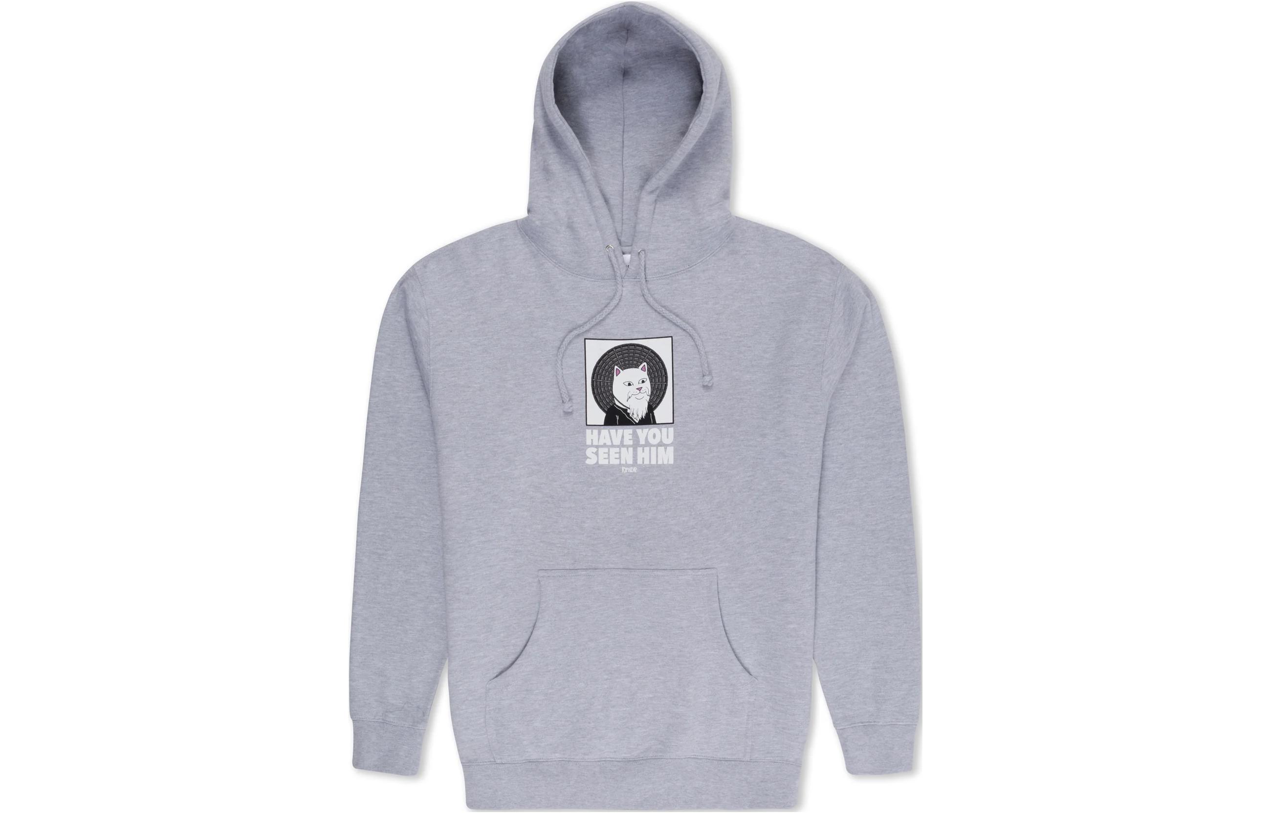RIPNDIP Letter Print Graphic Hoodie Gray RND10078