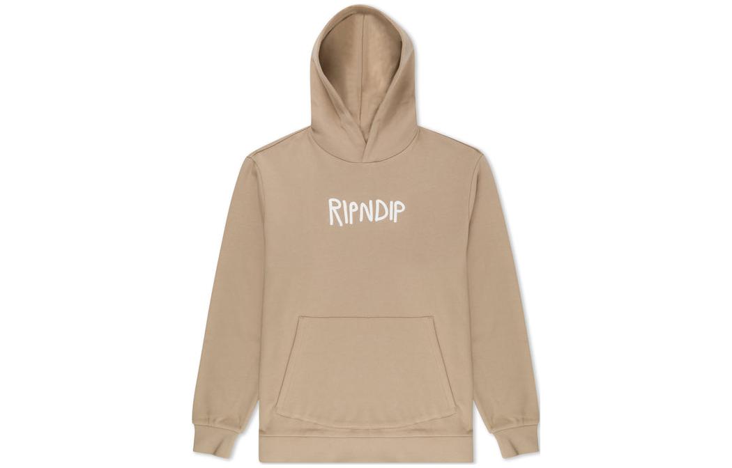 RIPNDIP Letter Print Pullover Hoodie Sand RNDHOL23124