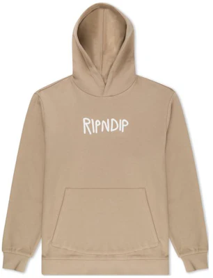 RIPNDIP Letter Print Pullover Hoodie Sand RNDHOL23124 Buy RIPNDIP Letter Print Pullover Hoodie Sand RNDHOL23124