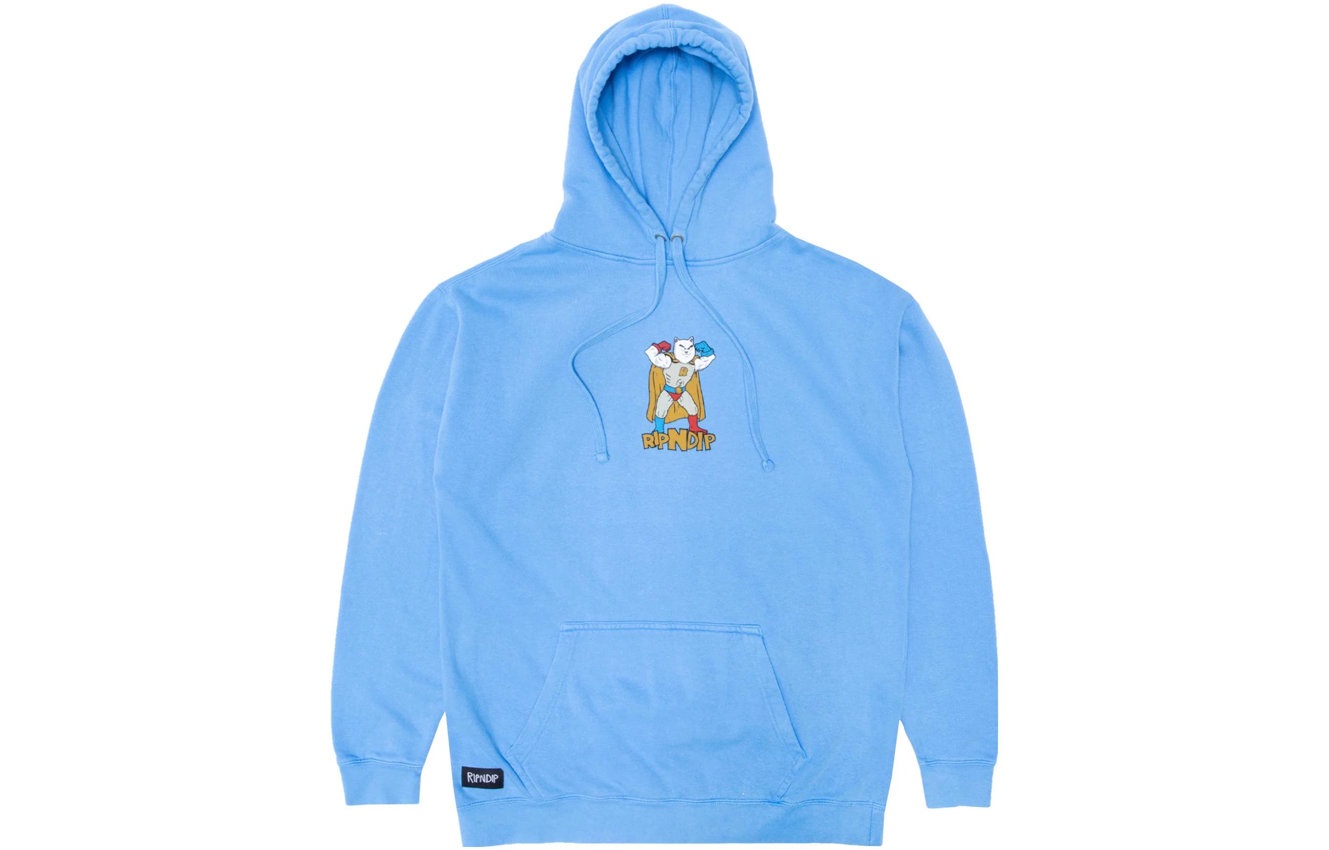 RIPNDIP Light Blue Casual Graphic Hoodie Long Sleeve Pullover RND8044