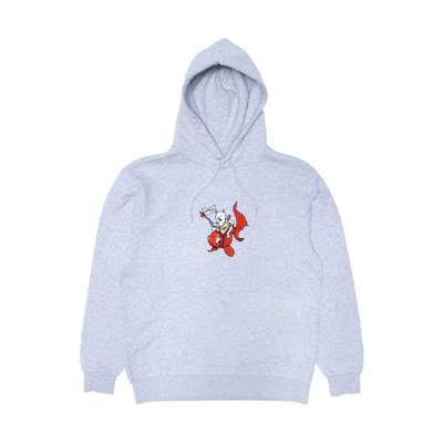 RIPNDIP Logo Embroidered Long Sleeve Hoodie Grey - Fashion RND-SS21-263