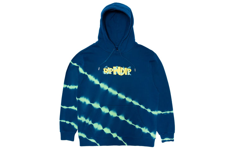 RIPNDIP Logo Printed Navy Blue Hoodie Unisex Long Sleeve RND-SS21-266