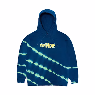 RIPNDIP Logo Printed Navy Blue Hoodie Unisex Long Sleeve RND-SS21-266