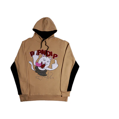 RIPNDIP Lord Nermal Embroidered Hoodie Unisex Khaki RND3714