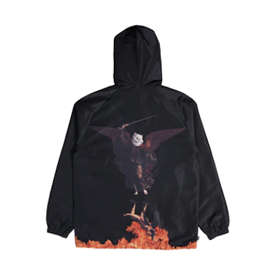 RIPNDIP Lord Nermal Flame Hoodie Jacket Unisex Black RIP-FW18-007