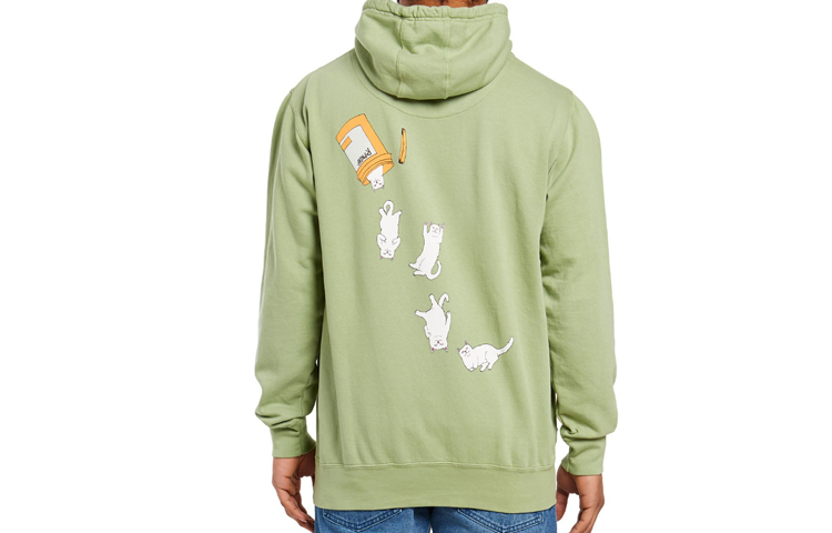 RIPNDIP Lord Nermal Hoodie Mustard Green Unisex Casual Gift-Ready Sweatshirt RNDLMS2018102211