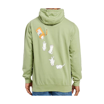 RIPNDIP Lord Nermal Hoodie Mustard Green Unisex Casual Gift-Ready Sweatshirt RNDLMS2018102211