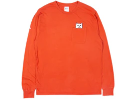 RIPNDIP Lord Nermal Middle Finger Crewneck Orange Long Sleeve - RNDLTX201807031719 RIPNDIP Lord Nermal Middle Finger Crewneck Orange Long Sleeve - RNDLTX201807031719