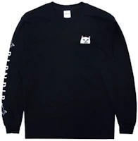RIPNDIP Lord Nermal Pocket Long Sleeve Black Unisex Cat Graphic Tee RND1416L RIPNDIP Lord Nermal Pocket Long Sleeve Black Unisex Cat Graphic Tee RND1416L