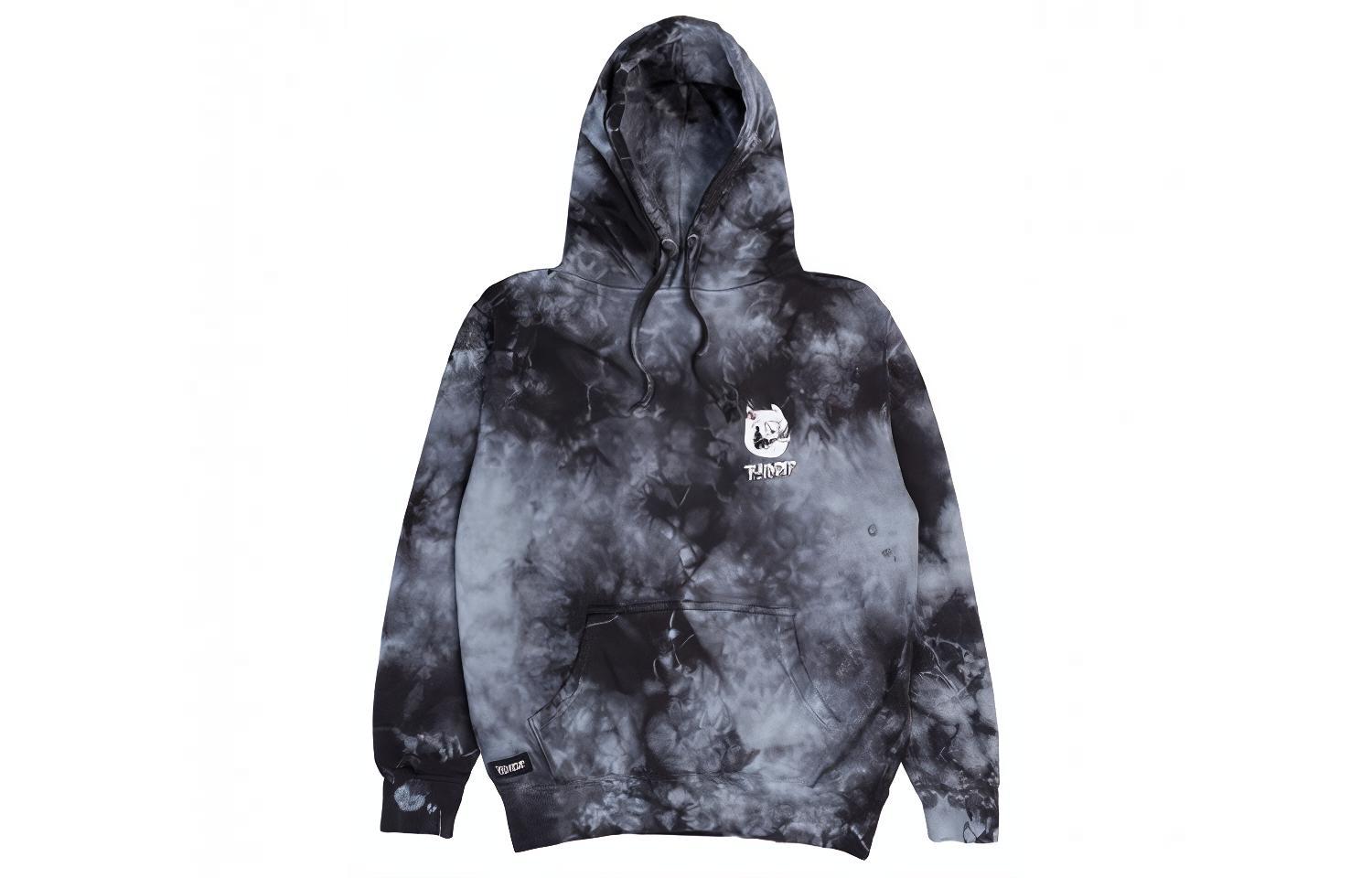 RIPNDIP Lord Nermal Tie-Dye Black Hoodie Unisex Fleece Pullover RND2729