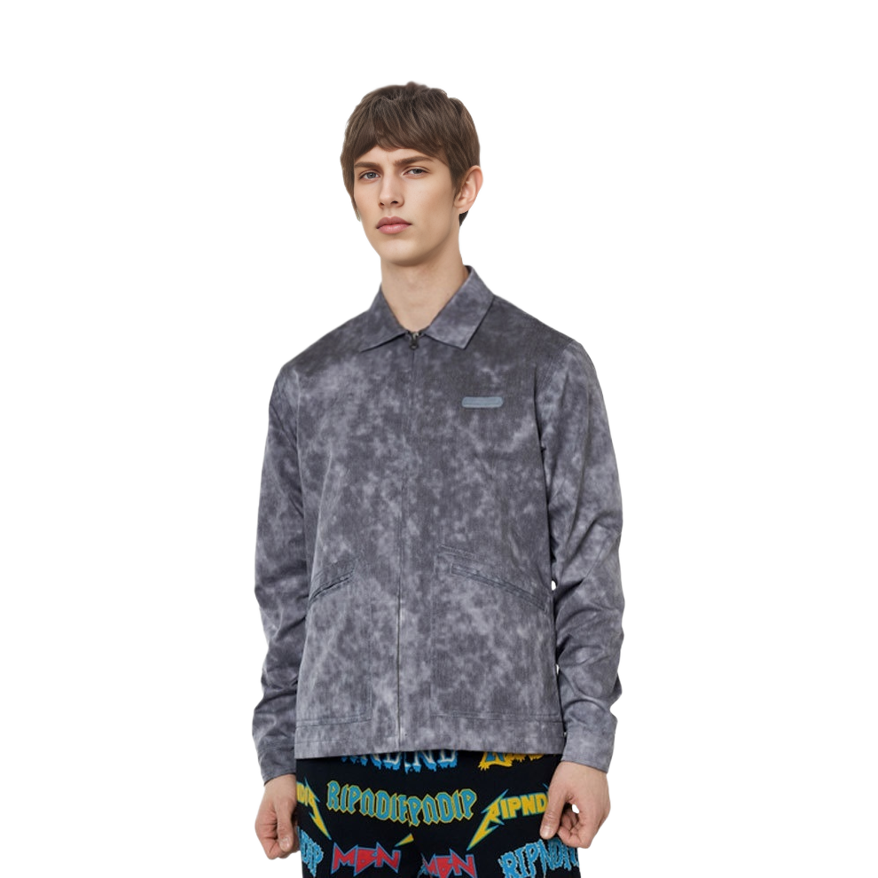 Shop RIPNDIP Mechanical Cat Jacket Tie-Dye Lukisan Minyak Abu Gelap RND4104