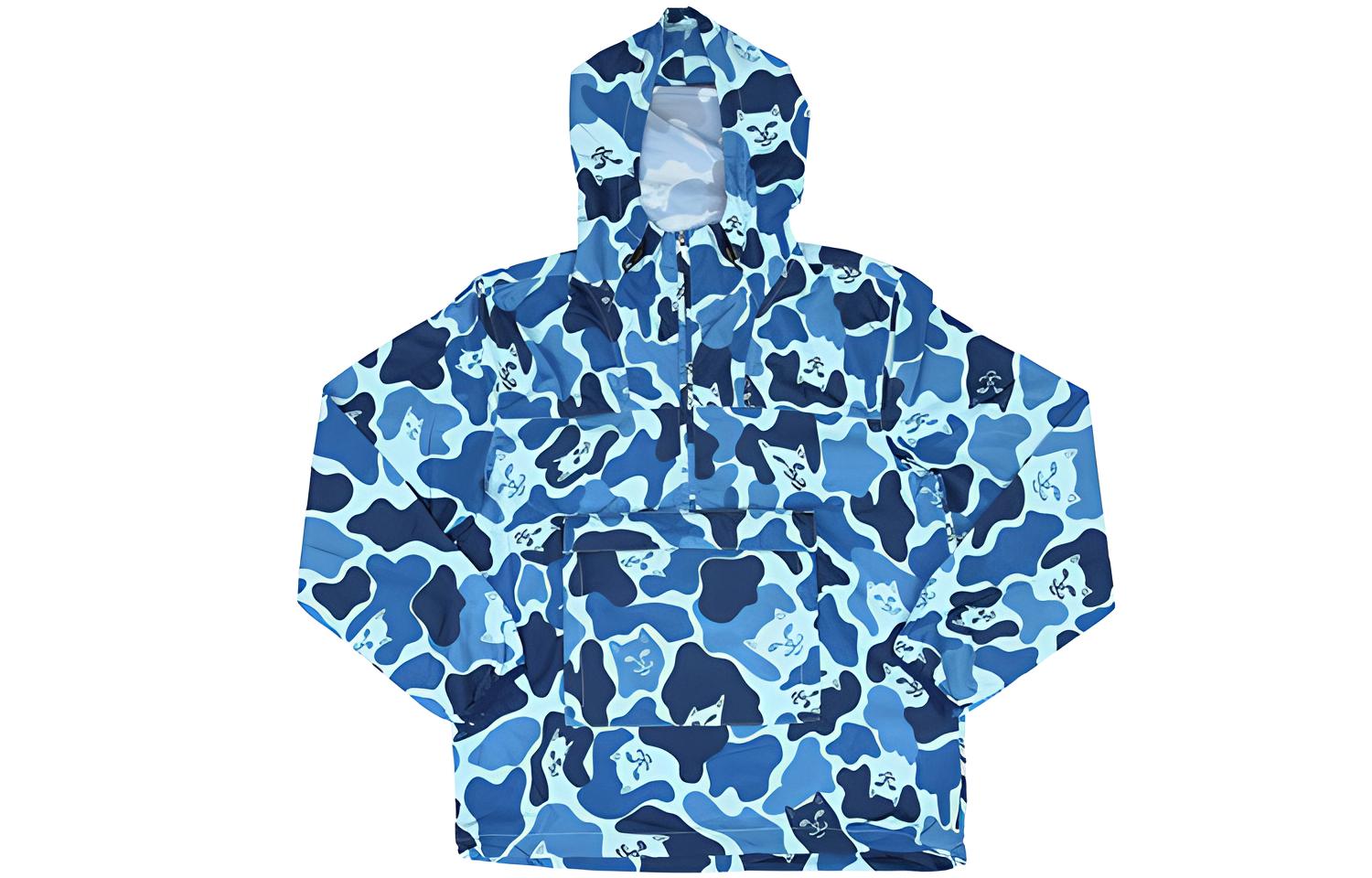 RIPNDIP Middle Finger Cat Camo Jacket Unisex Blue Camo RNDLCFY201904251
