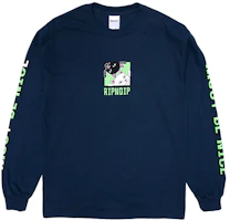 RIPNDIP Middle Finger Cat Cartoon Unisex Long Sleeve Sweatshirt Navy Blue RNDLTX2020022681 RIPNDIP Middle Finger Cat Cartoon Unisex Long Sleeve Sweatshirt Navy Blue RNDLTX2020022681
