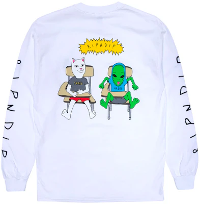 RIPNDIP Sweater Unisex Putih Motif Kucing Middle Finger RNDLTX2020022671 Buy RIPNDIP Sweater Unisex Putih Motif Kucing Middle Finger RNDLTX2020022671