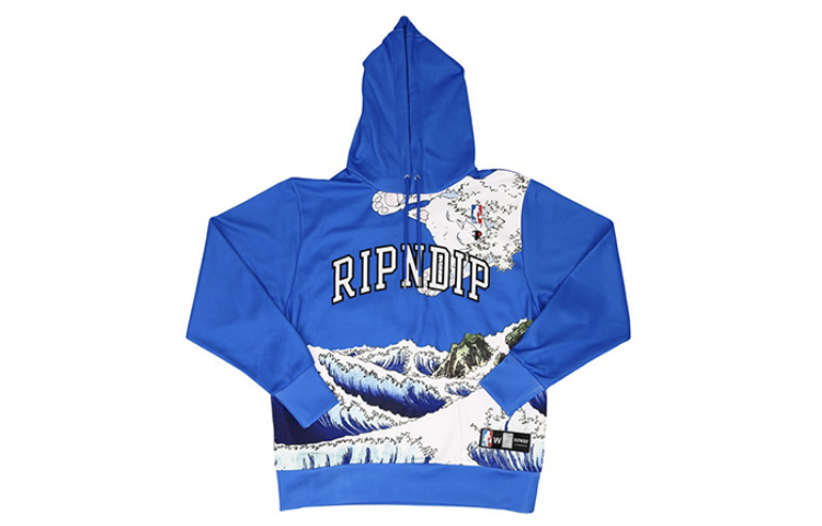 RIPNDIP Middle Finger Cat Hoodie Unisex Blue Wave Design Sweatshirt RNDLMS2019080111