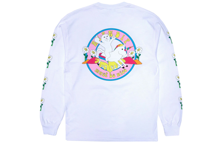 RIPNDIP Middle Finger Cat White Crewneck Sweatshirt Unisex RNDLTX2020022661
