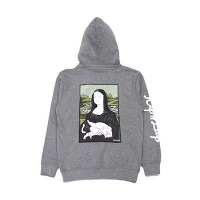 RIPNDIP Mona Lisa Print Pullover Hoodie Unisex Gray RND184RND1817-GRY