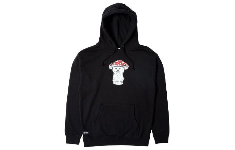 RIPNDIP Nerm Cap Middle Finger Cat Mushroom Hoodie Unisex Black RNDLMS2020010531