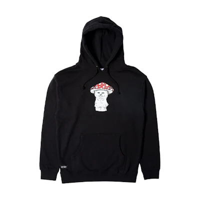 RIPNDIP Nerm Cap Middle Finger Cat Mushroom Hoodie Unisex Black RNDLMS2020010531