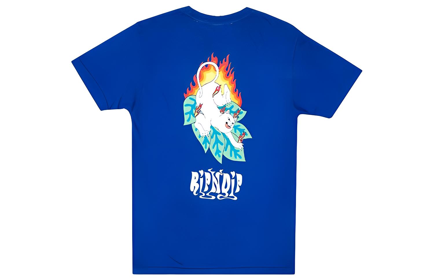 RIPNDIP Nermal Cat Graphic Tee Royal Blue  Casual T-Shirt. RND4172