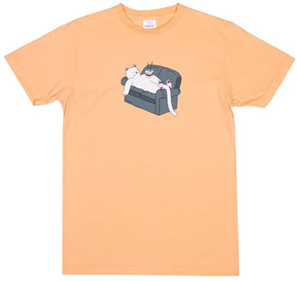 RIPNDIP Orange Graphic Tee with Lord Nermal Design - Unisex Crewneck T-Shirt RND3283 Buy RIPNDIP Orange Graphic Tee with Lord Nermal Design - Unisex Crewneck T-Shirt RND3283