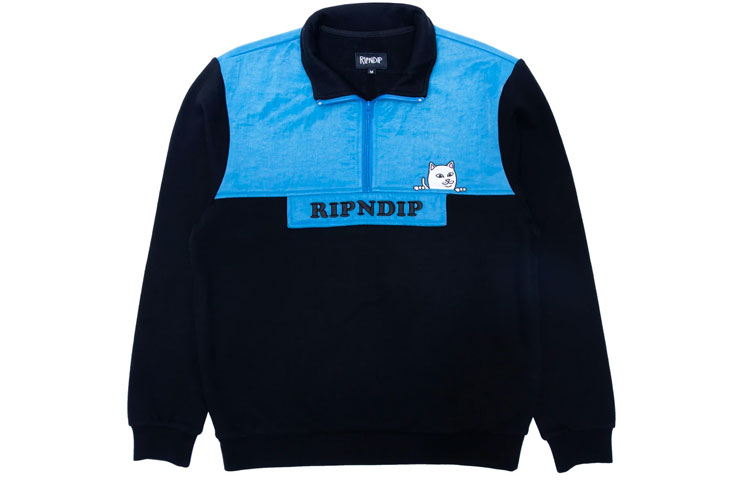 RIPNDIP Patchwork Embroidered Long-Sleeve Jacket Unisex Blue RND-SS21-109