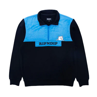 RIPNDIP Patchwork Embroidered Long-Sleeve Jacket Unisex Blue RND-SS21-109